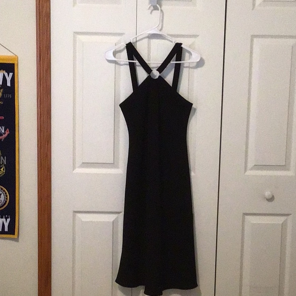 Evan Picone Black Halter Sheath Dress